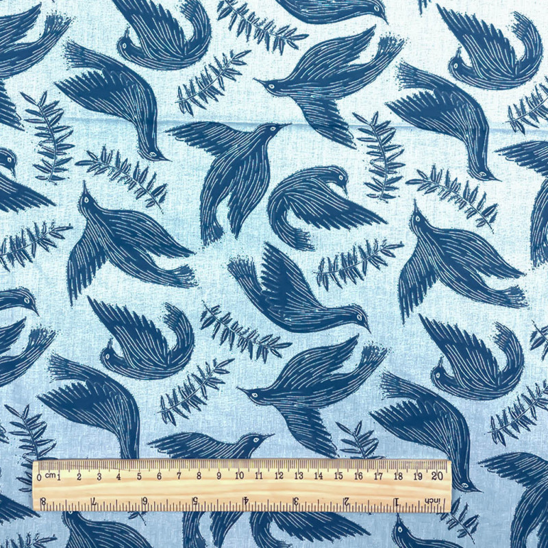 Printed Cotton GEAI Glacier / Indigo